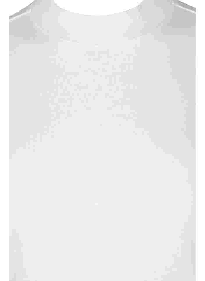 Bomullströja med hög hals och 2/4-ärmar, Bright White, Packshot image number 2