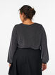Blus med fiskbensm&ouml;nster och glittertr&aring;d, Svart, Model image number 2