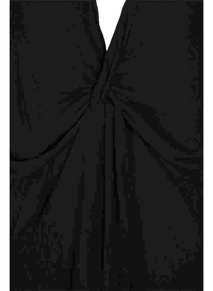 Kortärmad strandklänning i viskos, Black, Packshot image number 2