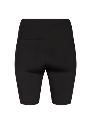 Åtsittande shorts med hög midja och fickor, Black, Packshot image number 1