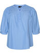 Blus med smock och 3/4-&auml;rmar, Bl&aring;, Packshot image number 0