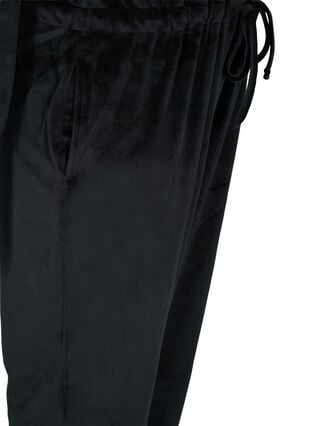 Jumpsuit i velour med huva och knytband, Black, Packshot image number 3