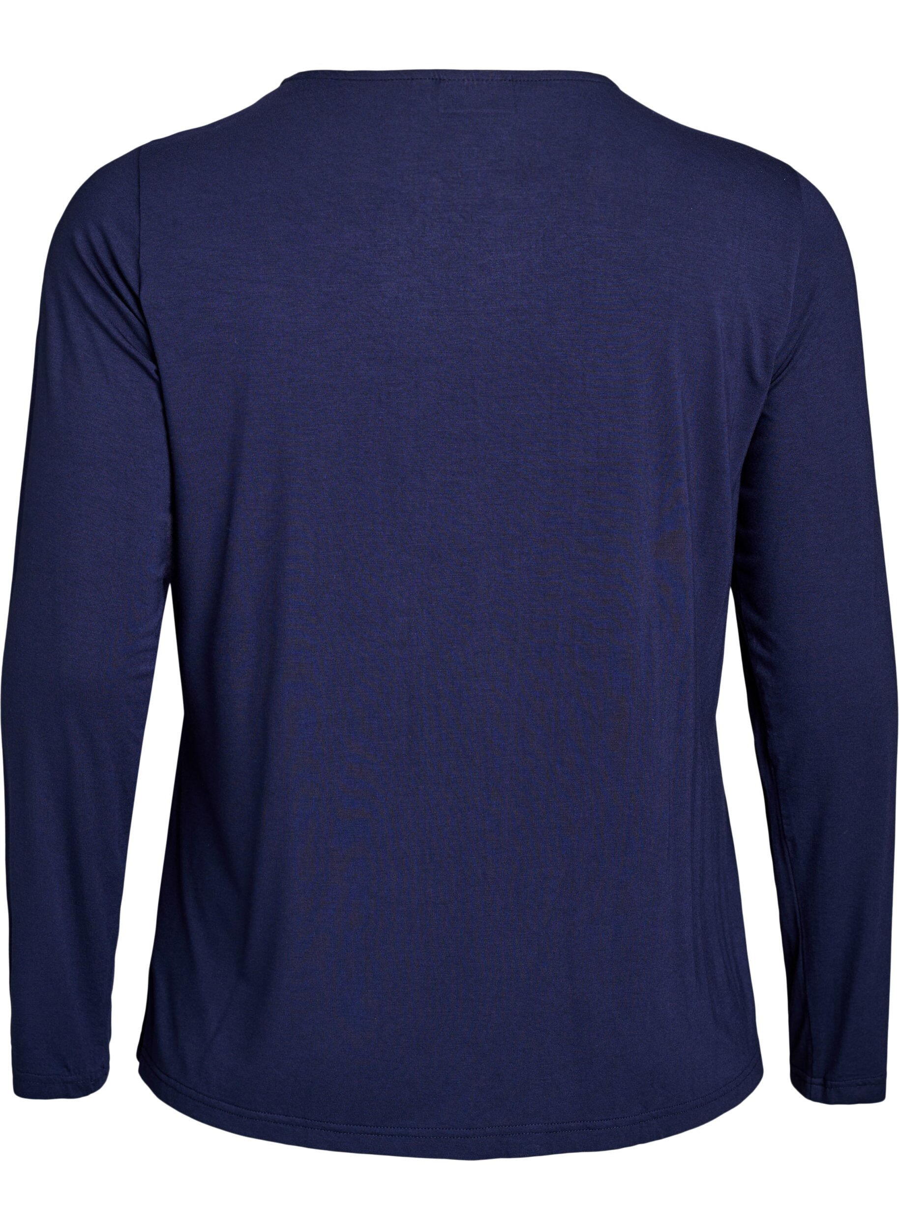 ZizziEnf&auml;rgad blus med l&aring;nga &auml;rmar, Bl&aring;, Packshot image number 1