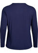 Enf&auml;rgad blus med l&aring;nga &auml;rmar, Bl&aring;, Packshot image number 1