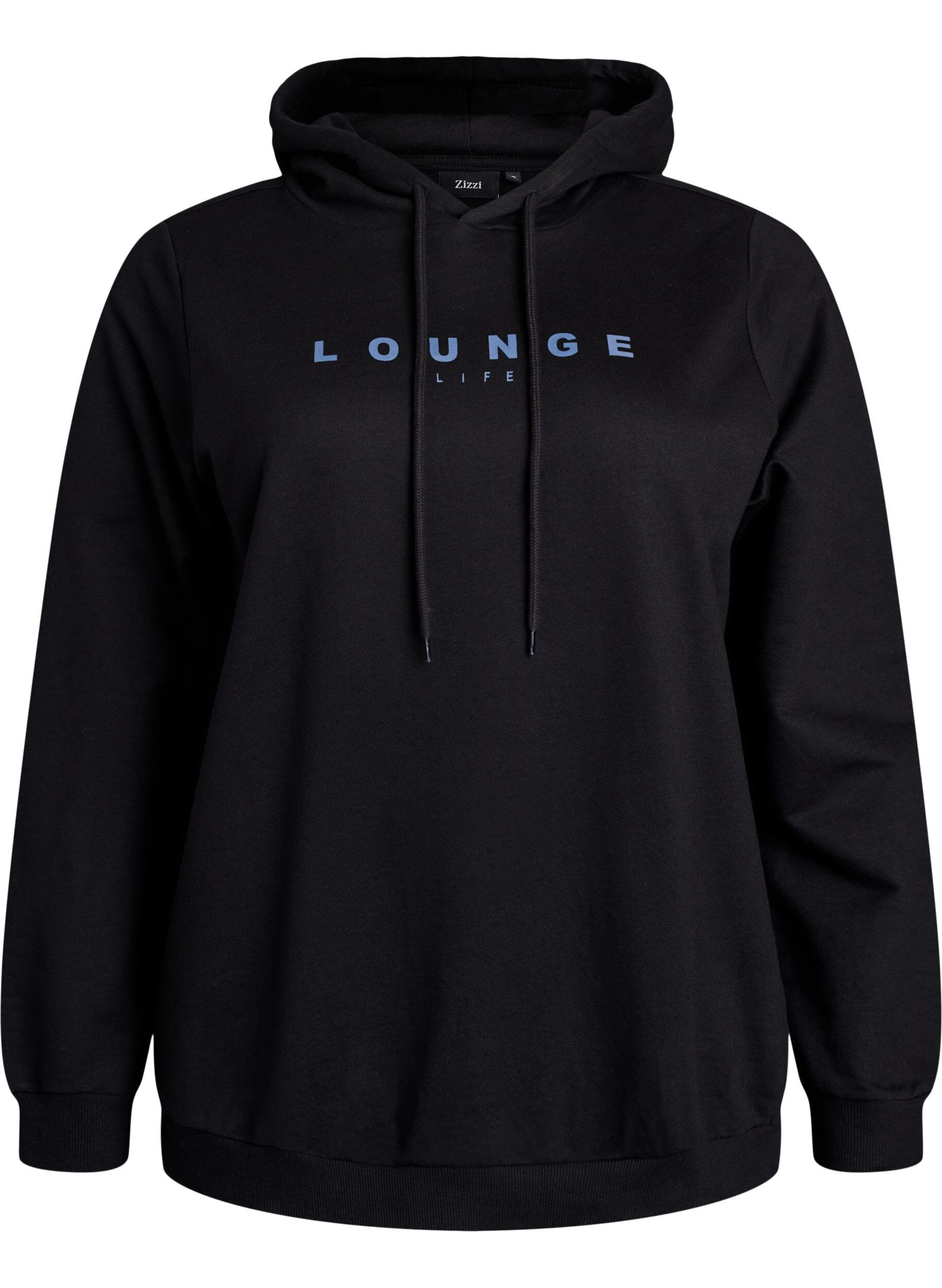 Tr&ouml;ja med huva och tryck