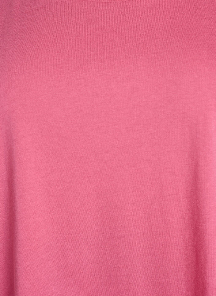 Kort&auml;rmad t-shirt i bomullsblandning, Rosa, Packshot image number 2