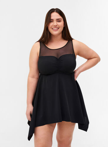 Tankini med kjol och mjuk vaddering, Black, Model image number 0