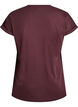 Kort&auml;rmad t-shirt i bomullsblandning, M&ouml;rk Bordeaux, Packshot image number 1