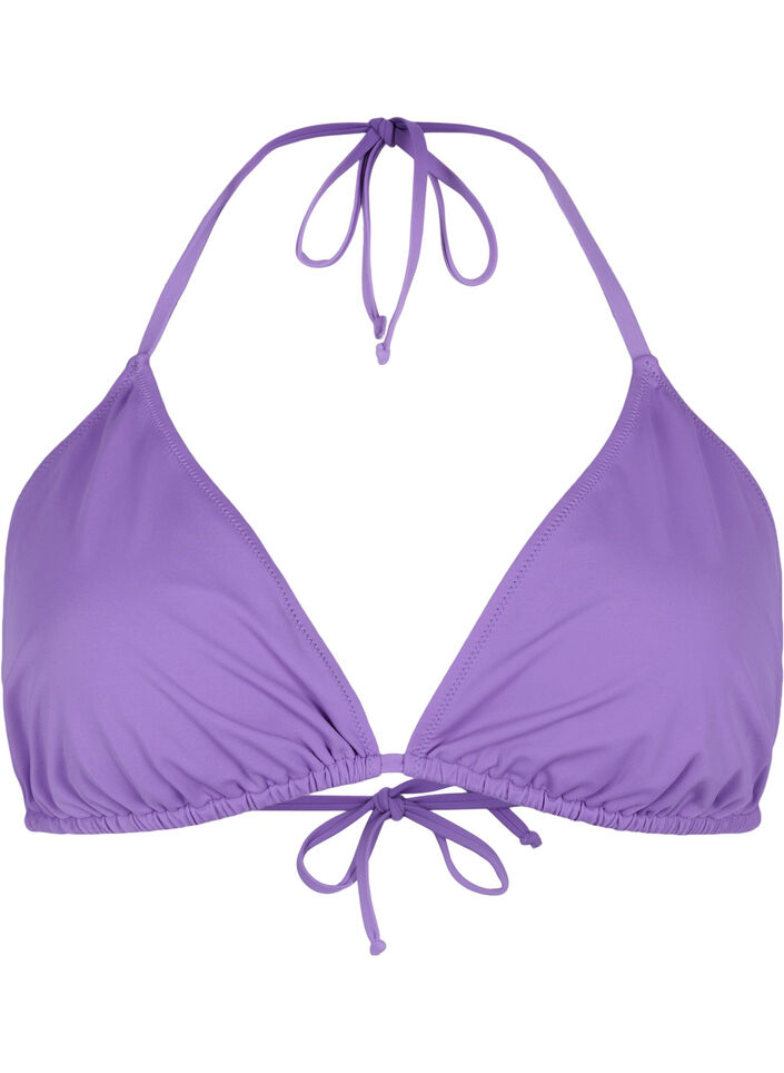 Enfärgad trekantsbikini-bh, Lila, Packshot image number 0