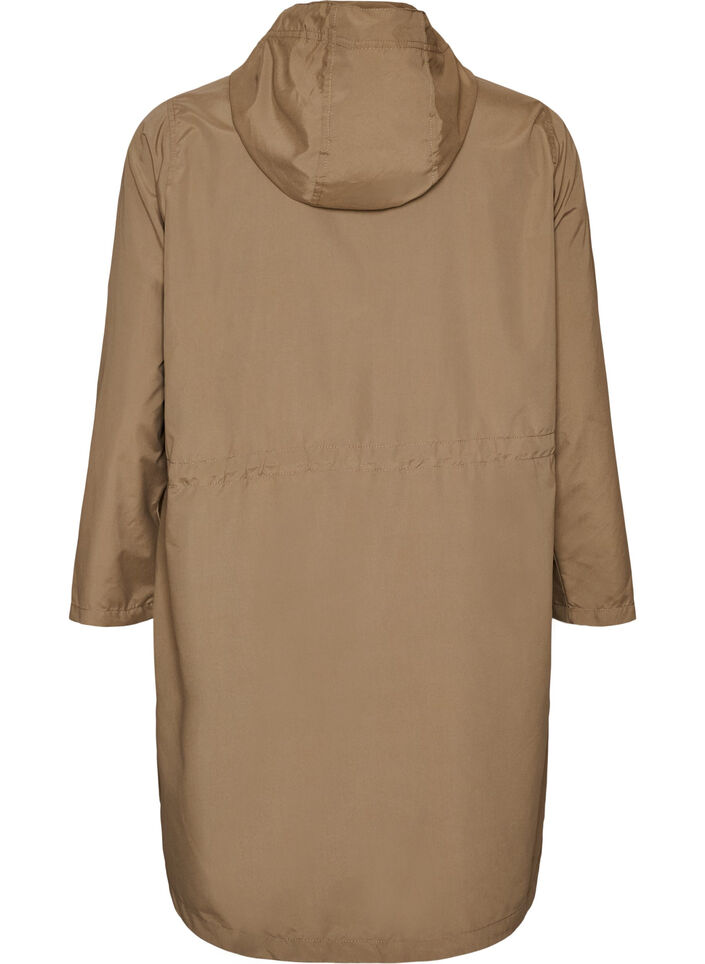 L&auml;ttviktig parkas med huva, Brun, Packshot image number 1