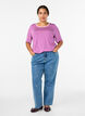 T-shirt i TENCEL&trade; Lyocell med r&auml;nder, Lila, Model image number 1