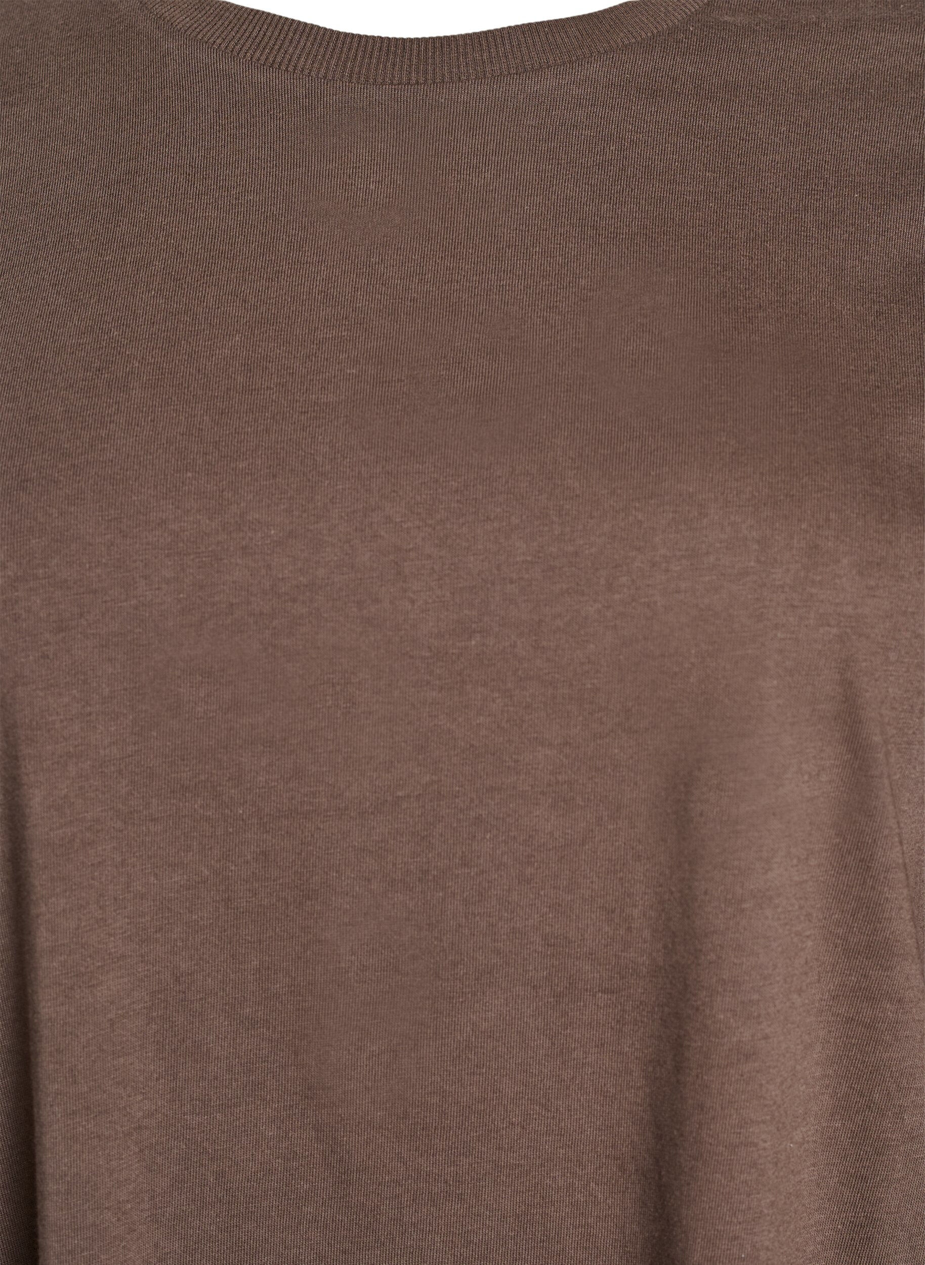 Zizzi Kn&auml;l&aring;ng T-shirtkl&auml;nning i bomull, Brun, Packshot image number 2