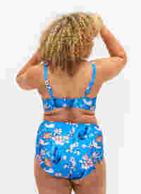 Bikinitrosa med extra hög midja i tryck , Bright Blue Print, Model