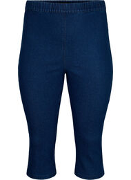 FLASH - Slim fit capribyxor i jeans med hög midja , Blue denim