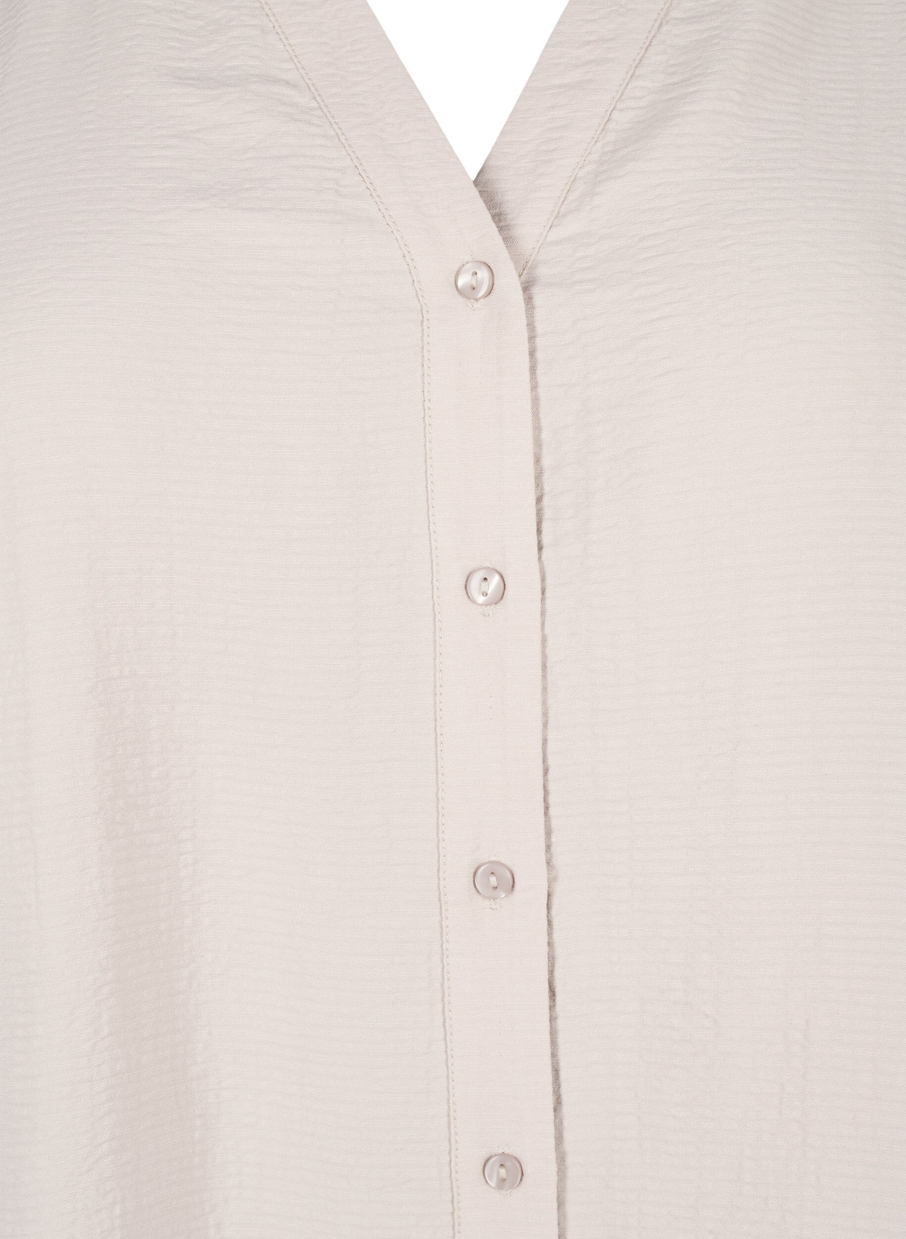 Zizzi Skjortblus i viskos med trekvarts&auml;rmar, Chateau Gray, Packshot image number 2