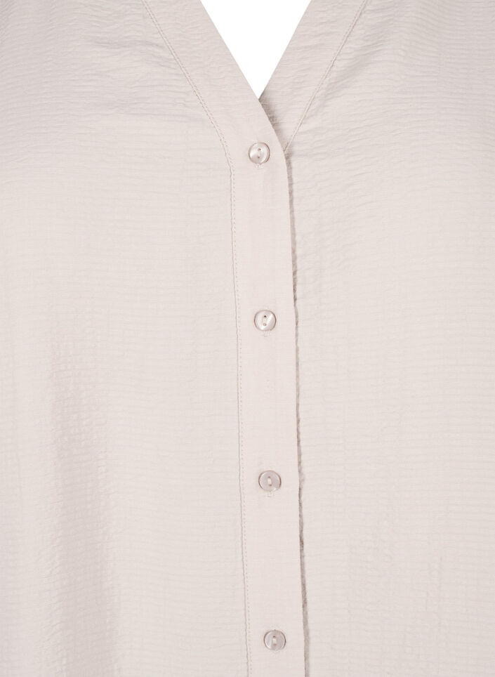 Skjortblus i viskos med trekvartsärmar, Chateau Gray, Packshot image number 2