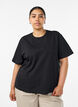 Boxig t-shirt i bomull, Svart, Model image number 0
