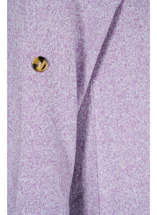 Blus med knappar och 3/4-ärmar, Royal Lilac Melange, Packshot image number 3