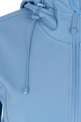 Kort softshell jacka med luva, Blue Shadow, Packshot image number 2