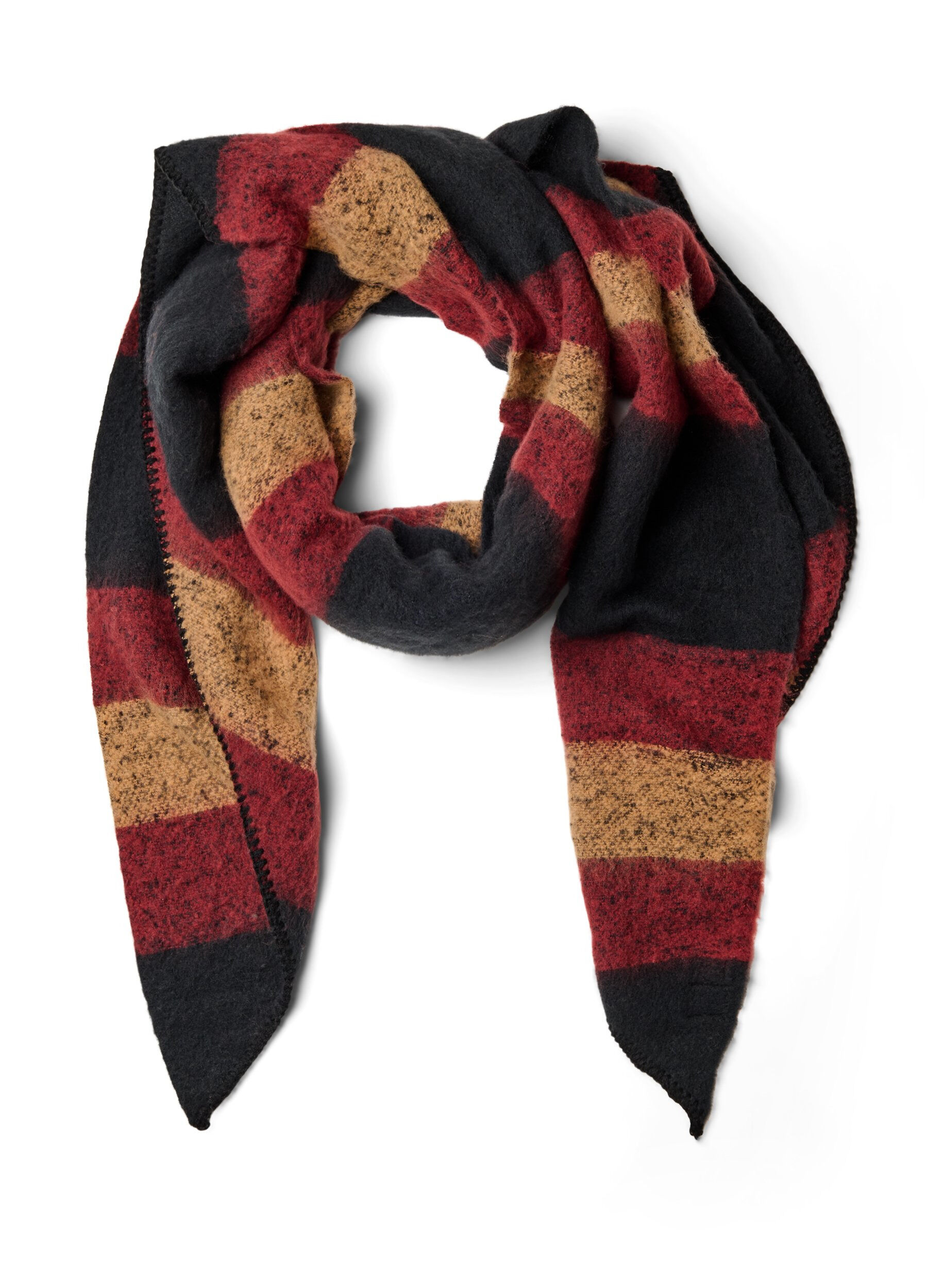 Mjuk halsduk med m&ouml;nster och varma f&auml;rger