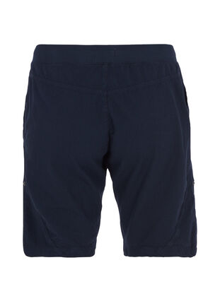 Lösa shorts i bomull med fickor, Night Sky, Packshot image number 1