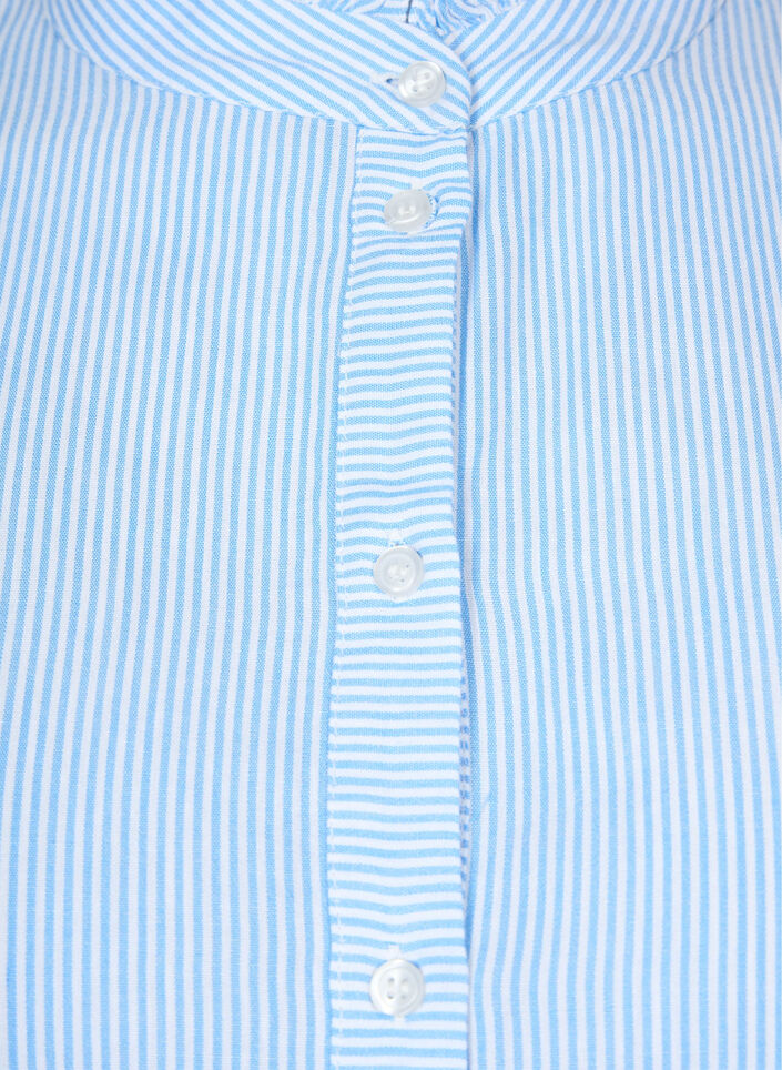 Skjortblus med volangkrage och virkat band, Marina W. Stripe, Packshot image number 2