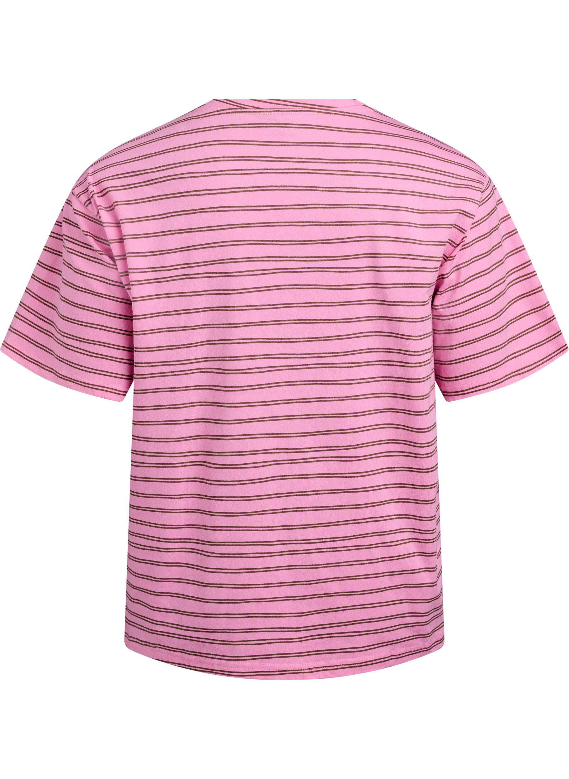 Zizzi Randig t-shirt, Rosa, Packshot image number 1