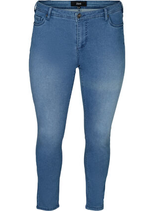 Slim fit Emily Jeans med normal midja, Blue denim, Packshot image number 0