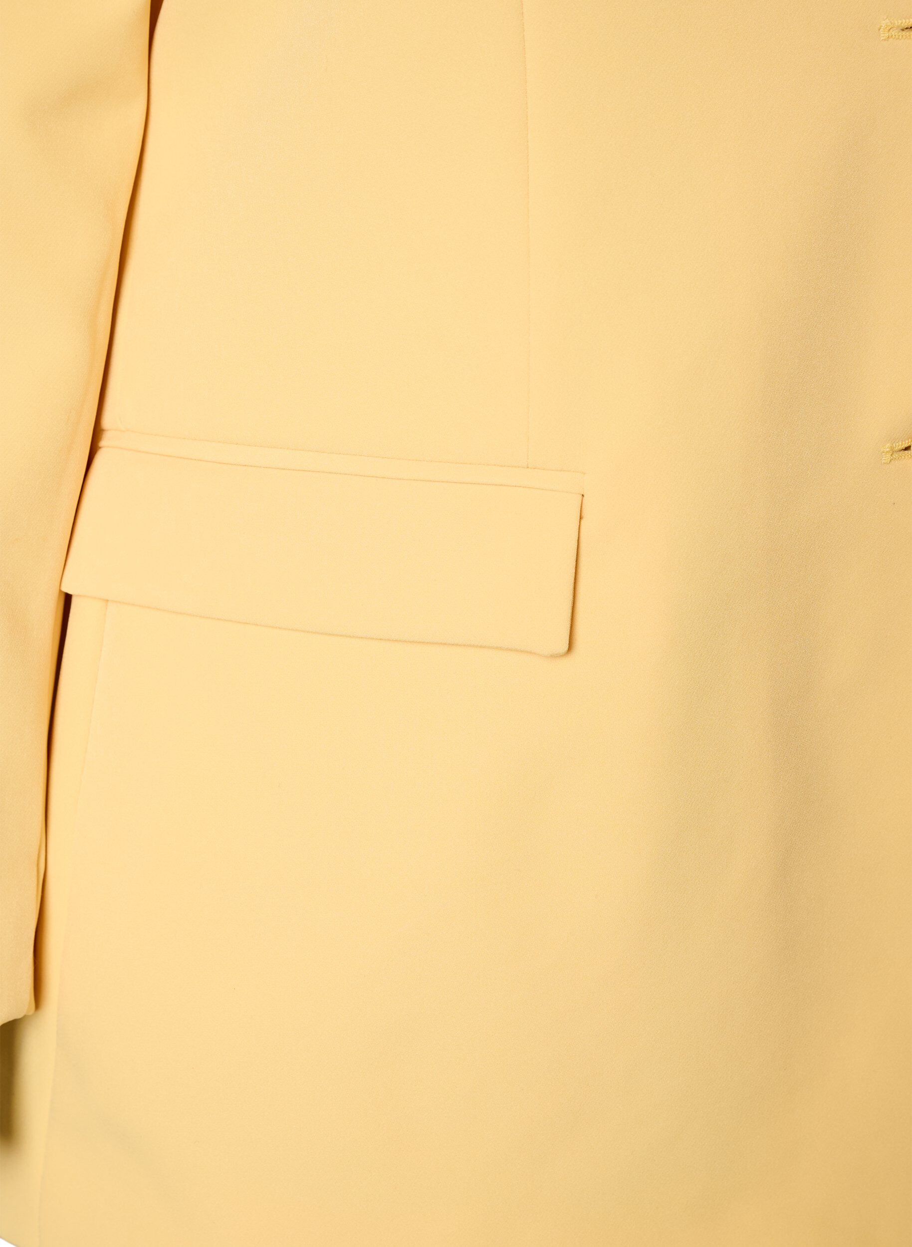 Zizzi Klassisk blazer med kn&auml;ppning, Gul, Packshot image number 3