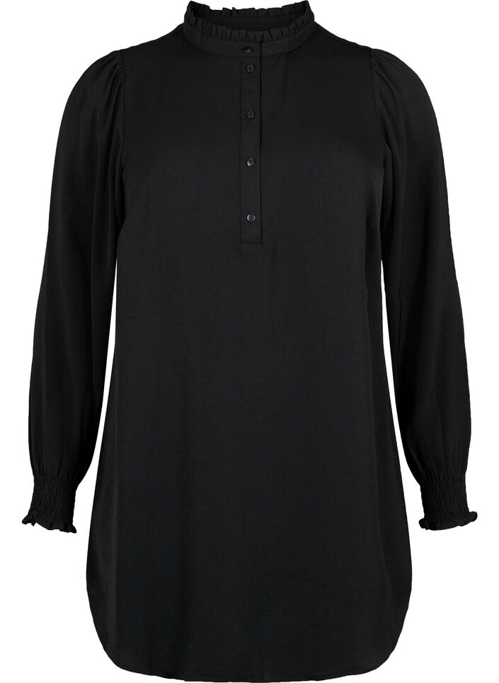 Tunika med smock, Black, Packshot image number 0