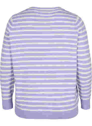 Randig ribbstickad tröja, Lavender Comb., Packshot image number 1