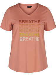 T-shirt med tryck, Canyon Rose BREATHE 