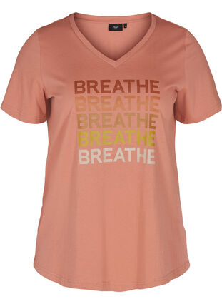 T-shirt med tryck, Canyon Rose BREATHE , Packshot image number 0