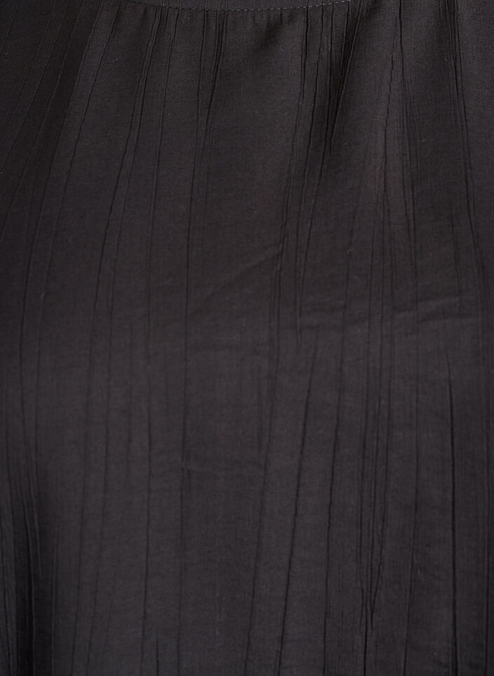 Viskosblus med 3/4-ärmar och ballongeffekt, Svart, Packshot image number 2