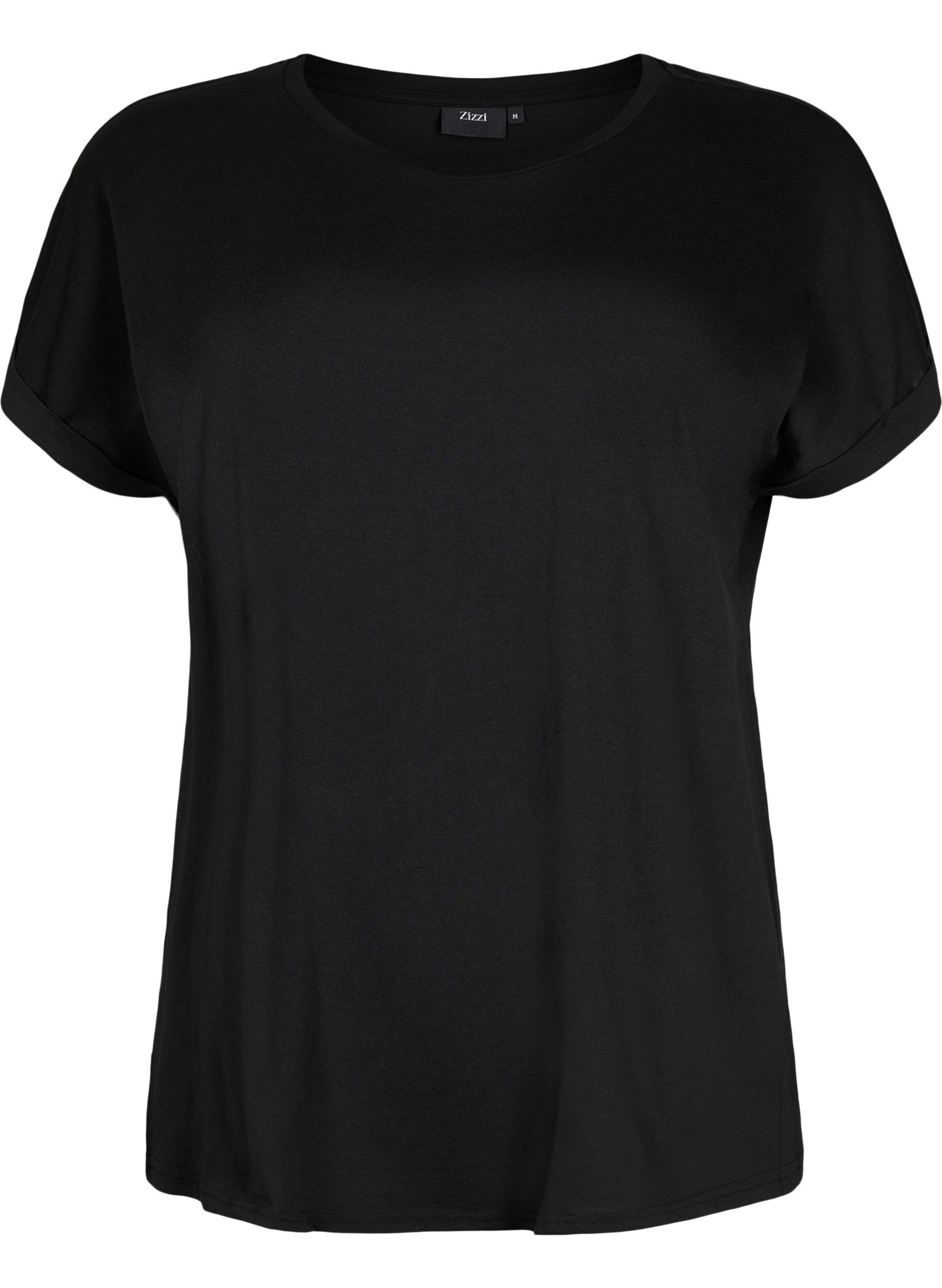 Zizzi2-pack kort&auml;rmade t-shirtar, Bl&aring;, Packshot image number 3