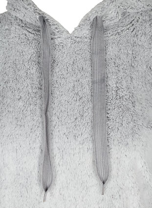 Klänning i teddy med huva, Light Grey, Packshot image number 2