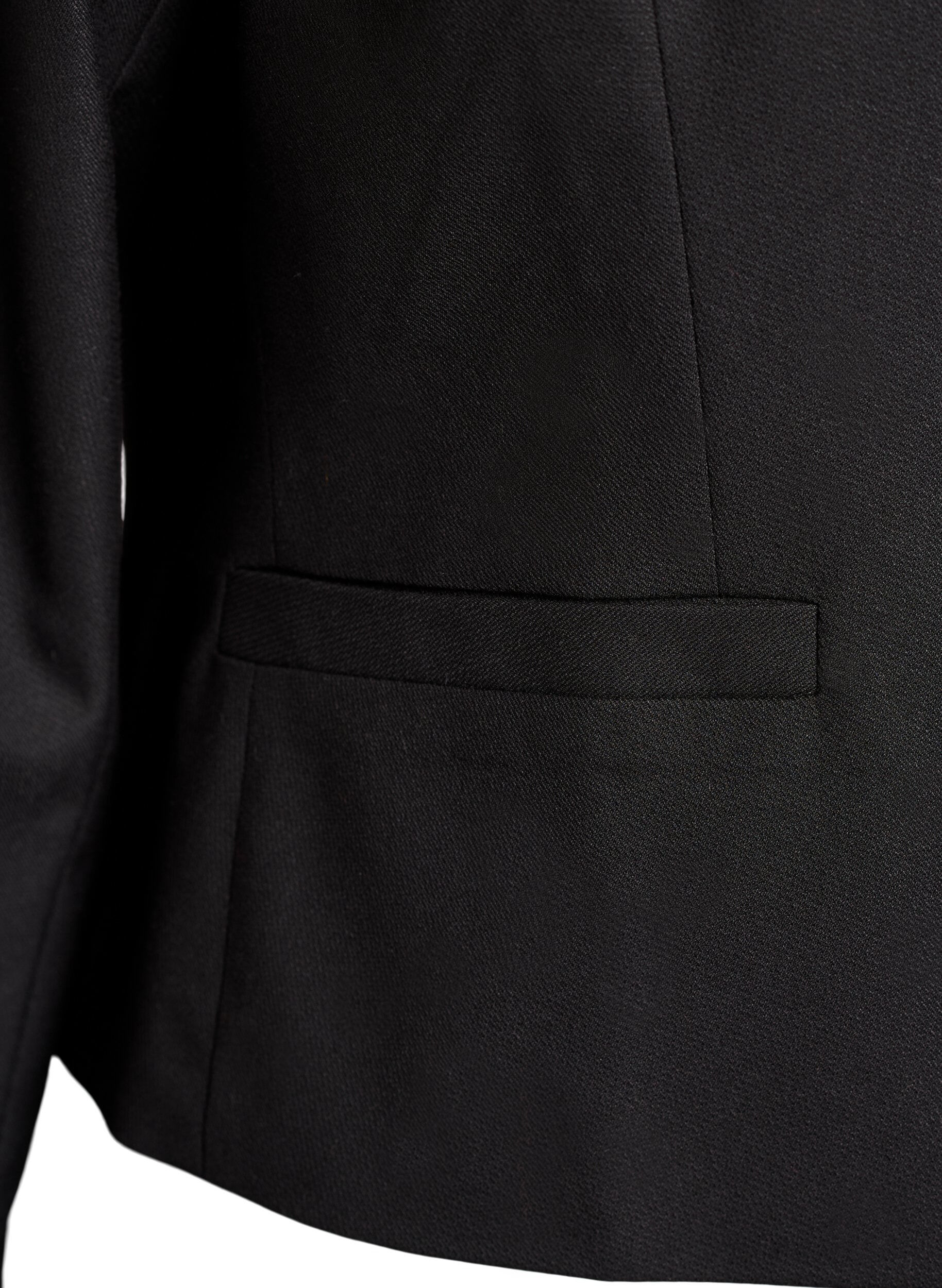 Zizzi Kort jacka med guldf&auml;rgade knappar, Svart, Packshot image number 3