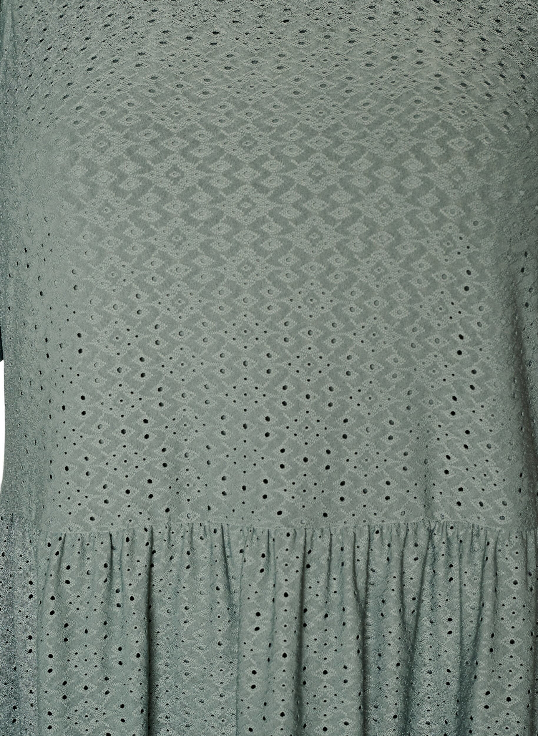 ZizziKort kl&auml;nning med spetsm&ouml;nster och lagerkjol, Gr&ouml;n, Packshot image number 2