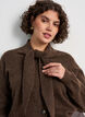 Cardigan med knytband och knappar, Brun, Model image number 3
