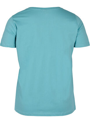 V-ringad t-shirt i bomull, Aqua Sea Good F., Packshot image number 1