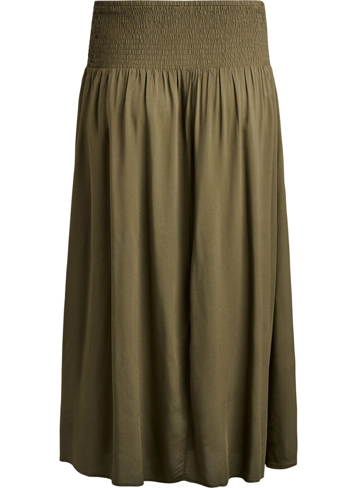 Maxikjol i viskos med smock, Gr&ouml;n, Packshot image number 1