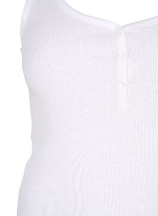 Ribbat linne med knappar, Bright White, Packshot image number 2
