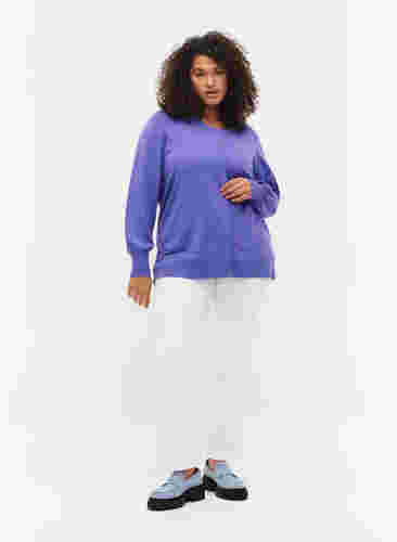 Ribbad kofta med knappar, Purple Opulence, Model image number 3