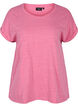 Melerad t-shirt i bomull, Fandango Pink Mél, Packshot image number 0