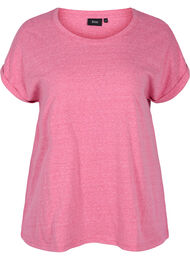 Melerad t-shirt i bomull, Fandango Pink Mél