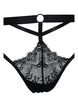 G-string med snörning och spets, Black, Packshot image number 2