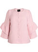 Jacka i boucl&eacute; med volangdetaljer, Rosa, Packshot image number 0