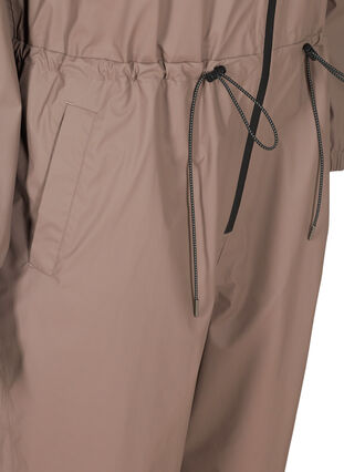 Vattentät jumpsuit med huva och fickor, Iron, Packshot image number 3