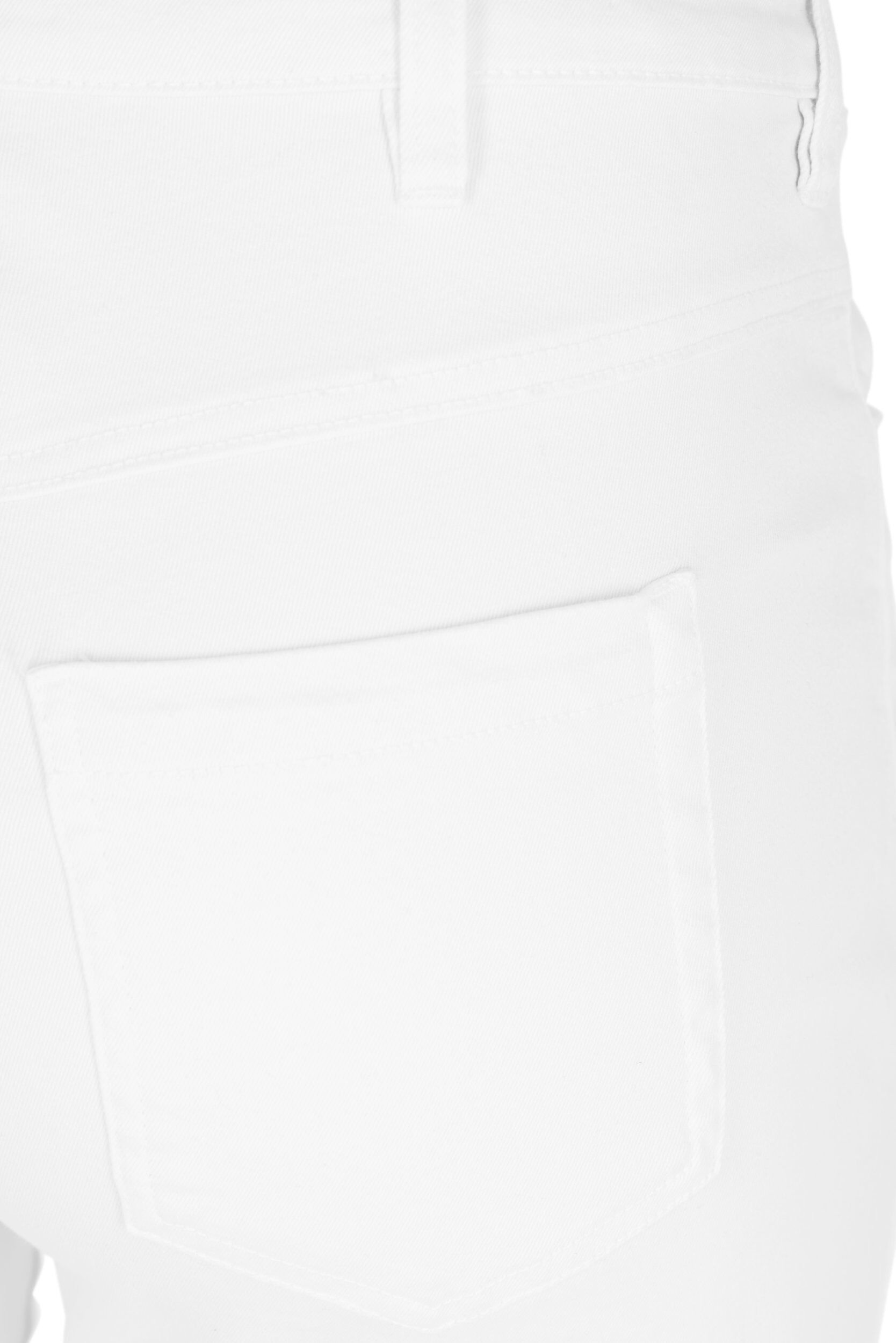ZizziAmy caprijeans med h&ouml;g midja och super slim fit, Vit, Packshot image number 3