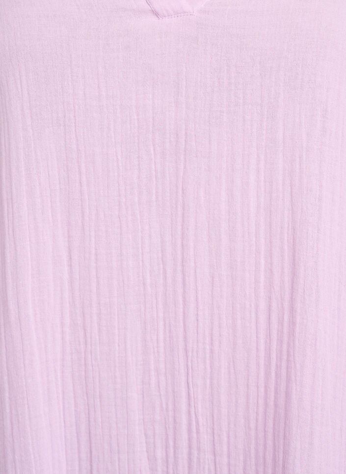 Kort a-linjeformad kl&auml;nning i bomullsmuslin, Lila, Packshot image number 2